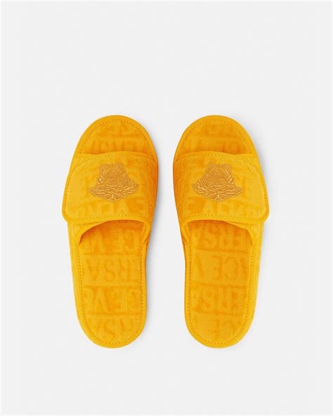 versace leather slippers|Versace bedroom slippers.